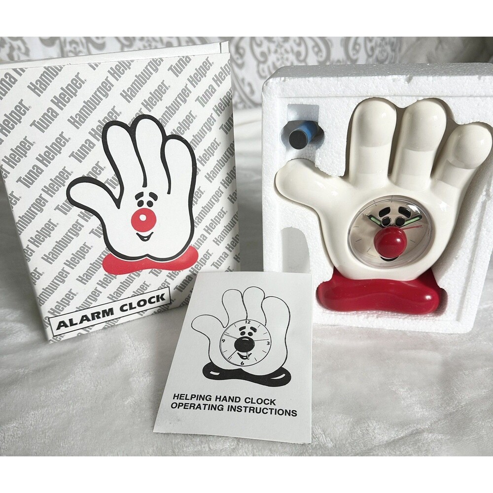 Vtg Hamburger Helper Helpling Hand Alarm Clock NOS New In Box 1980s General Mill